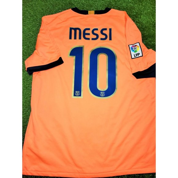 Messi Barcelona 2009 2010 Away Soccer Jersey Shirt L SKU#...